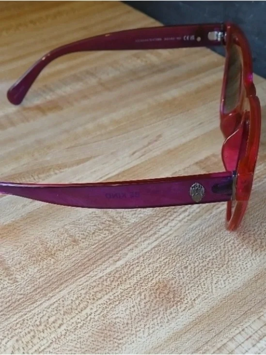 NWOT Kurt Geiger London Cat Eye Burgundy Frame Sunglasses with Soft Case - Picture 2 of 2